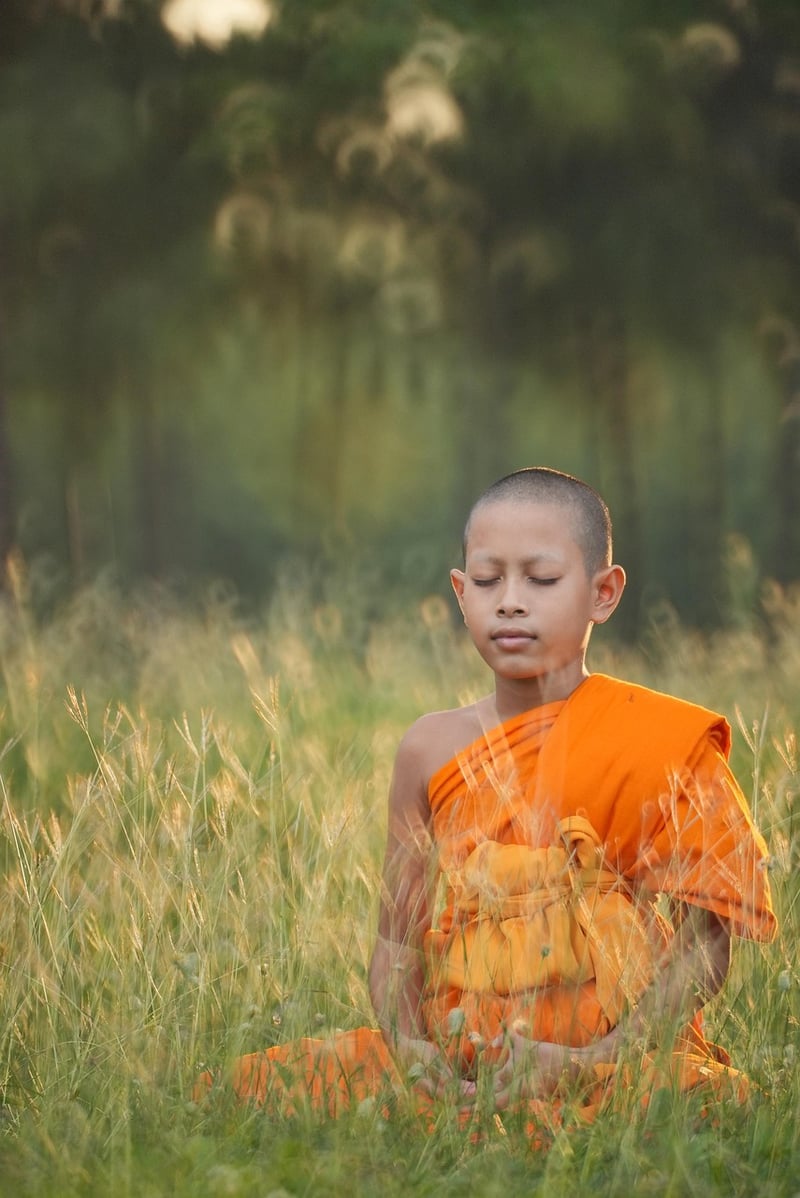 Person meditating on a labyrinth